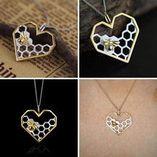 Load image into Gallery viewer, Honeycomb Heart Necklace - 200000162
